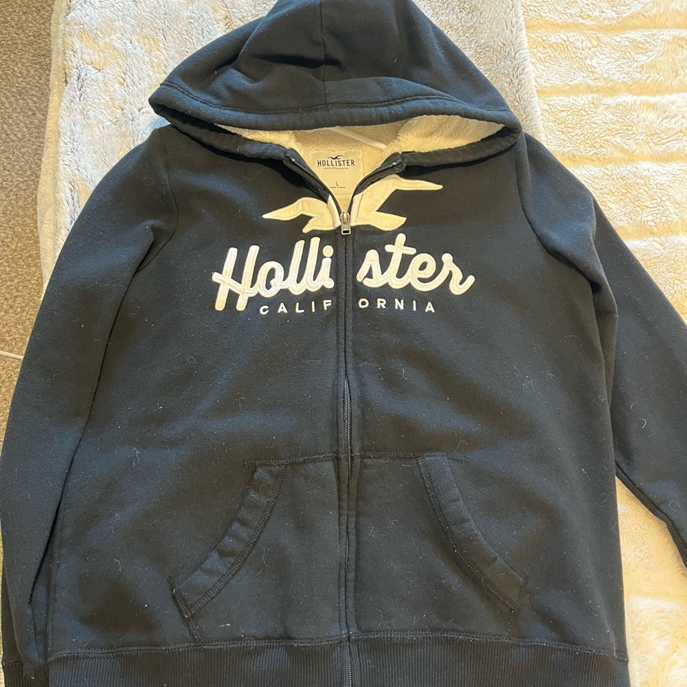 Hollister zip up Hoodie with White Logo